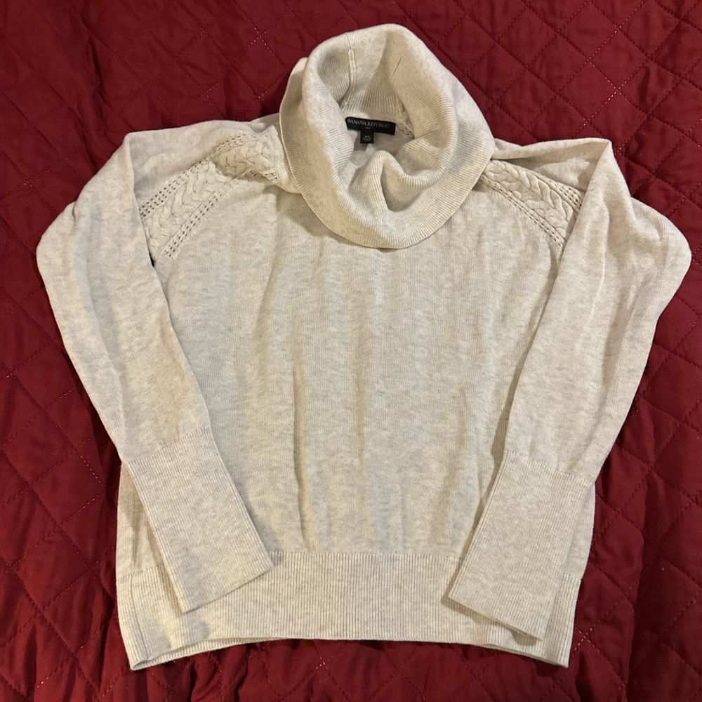 Banana Republic Cream Turtleneck Sweater